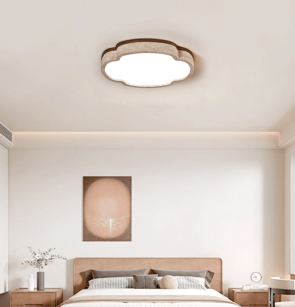 Cloudform Travertine LED Ceiling Light | Modern Flush Mount for Bedroom & Living Room