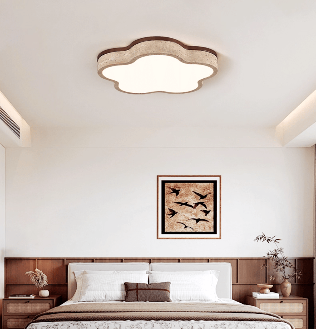 Cloudline Travertine Ceiling Light – Modern Flush Mount LED Lamp