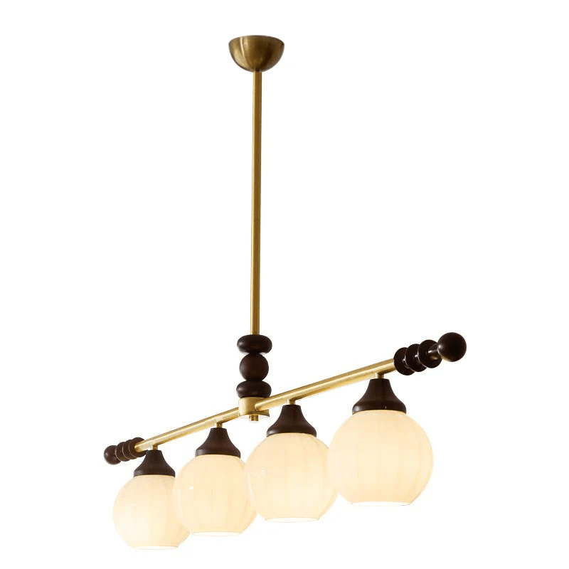 Clarabelle Six-Light Wood and Glass Linear Chandelier