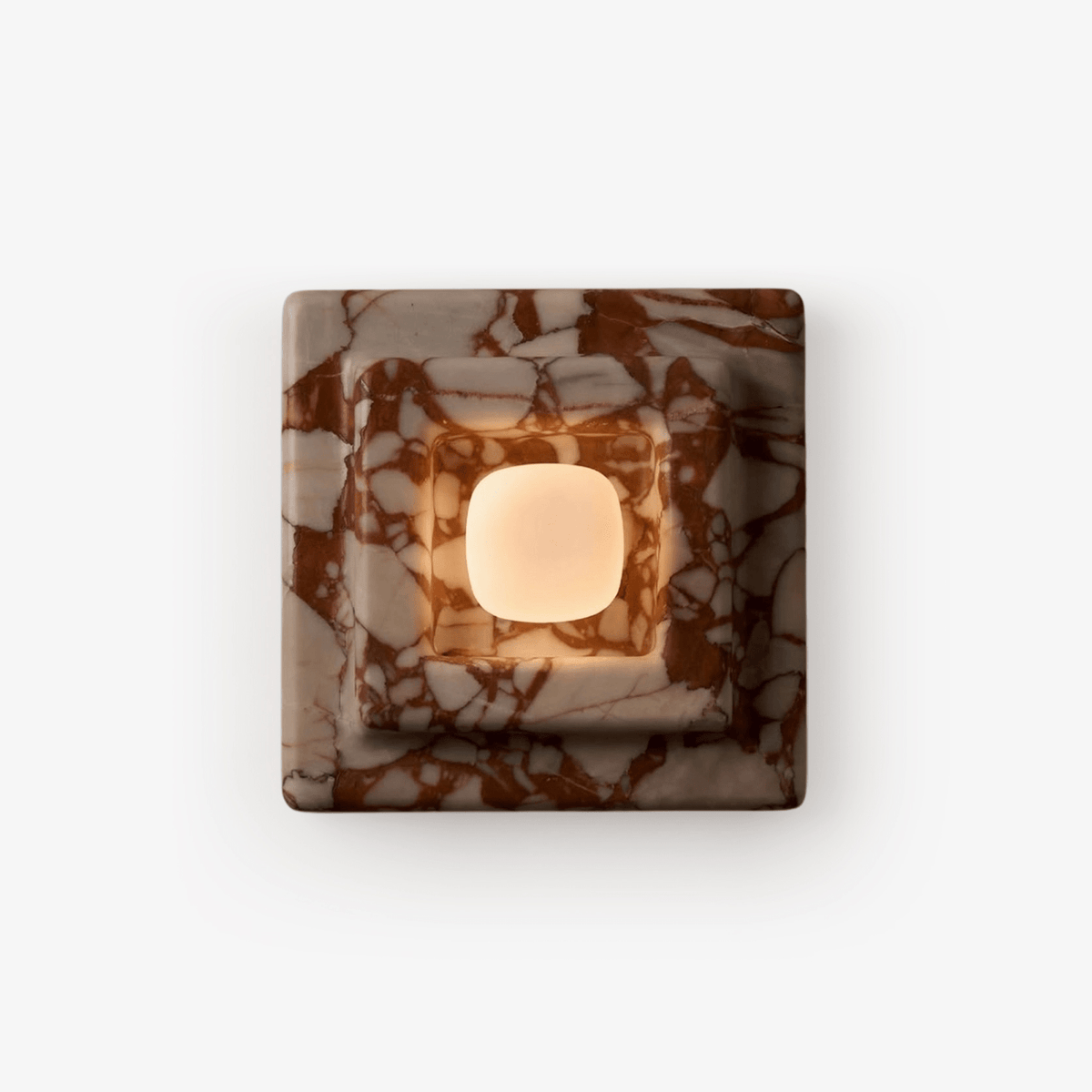Marble Wall Sconce in Red and White Stone for Modern Interiors