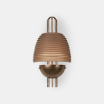 Arclune Ribbed Wall Sconce in Bronze with Amber Glass