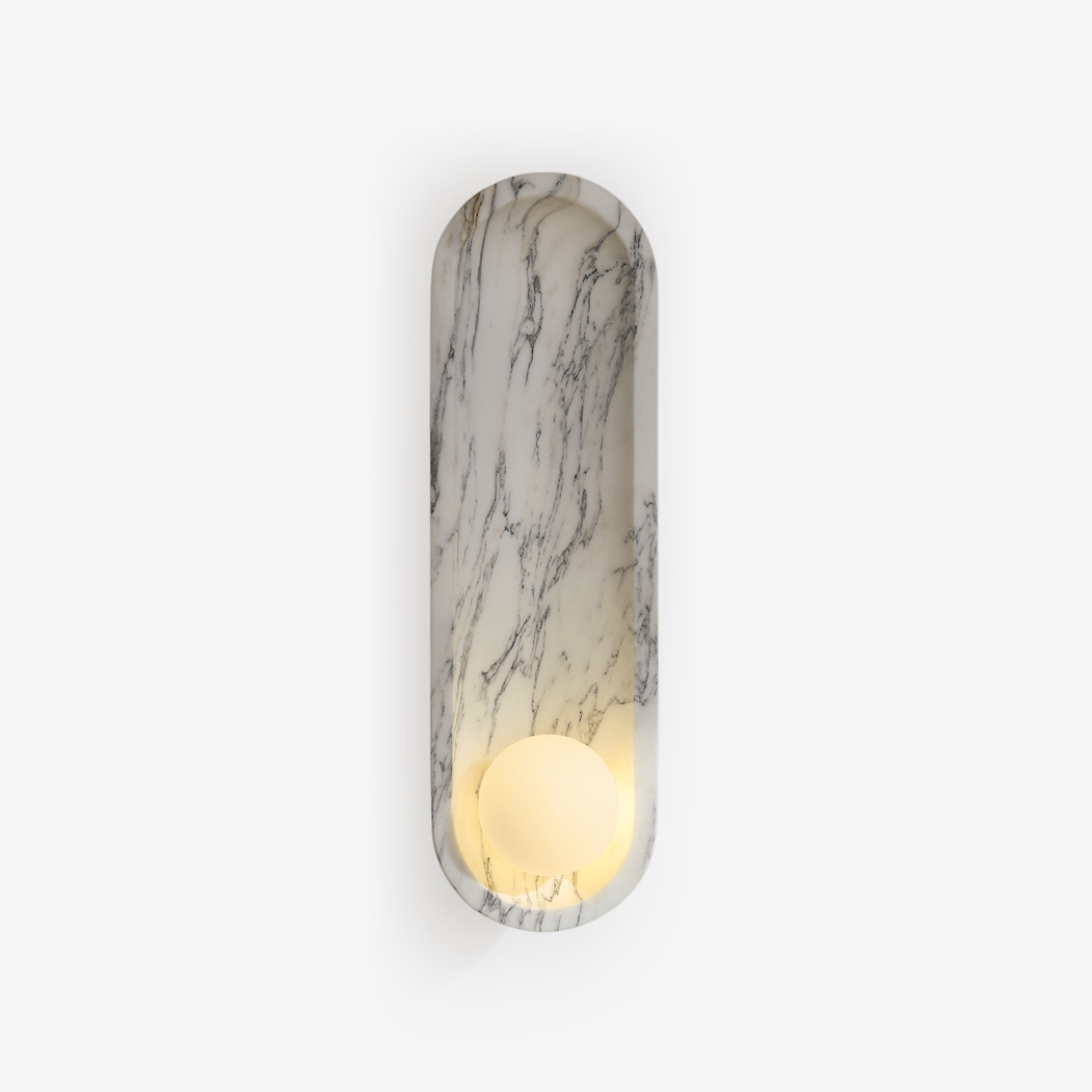 Silvaris Marble Wall Sconce with Opal Glass Globe