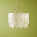 Capiz Shell Wavecrest Chandelier – Coastal Modern Pendant Light for Dining & Living Spaces