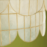 Capiz Shell Wavecrest Chandelier – Coastal Modern Pendant Light for Dining & Living Spaces
