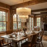 Glacier Tier Chandelier — Hand-Cast Glass Pendant Light in Gold