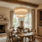 Glacier Tier Chandelier — Hand-Cast Glass Pendant Light in Gold