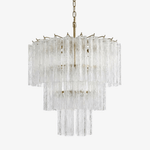 Glacier Tier Chandelier — Hand-Cast Glass Pendant Light in Gold
