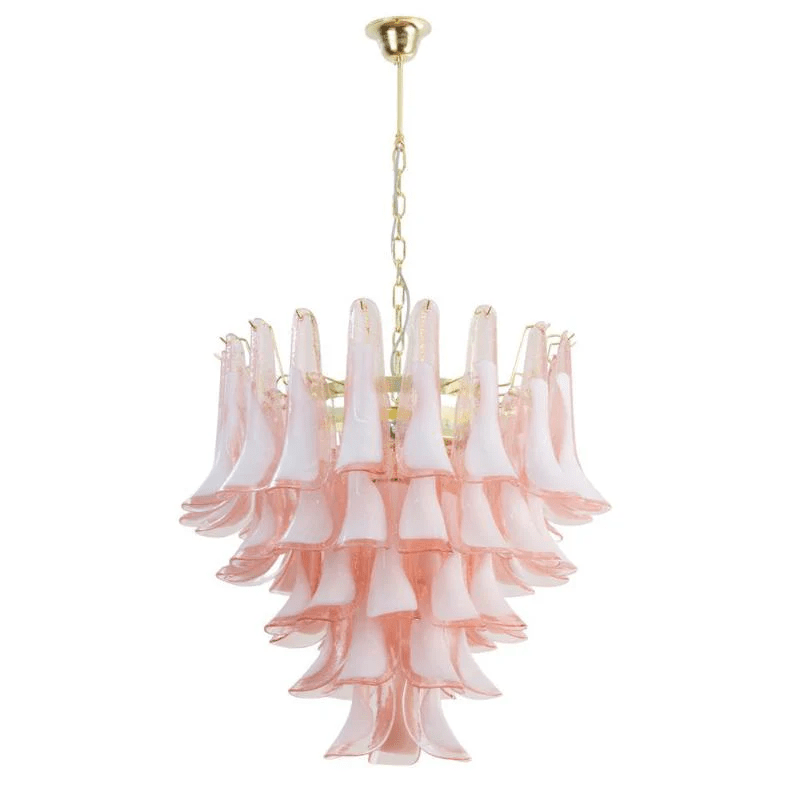 Rosabella Glass Chandelier in Gold Finish with Handcrafted Glass Petals