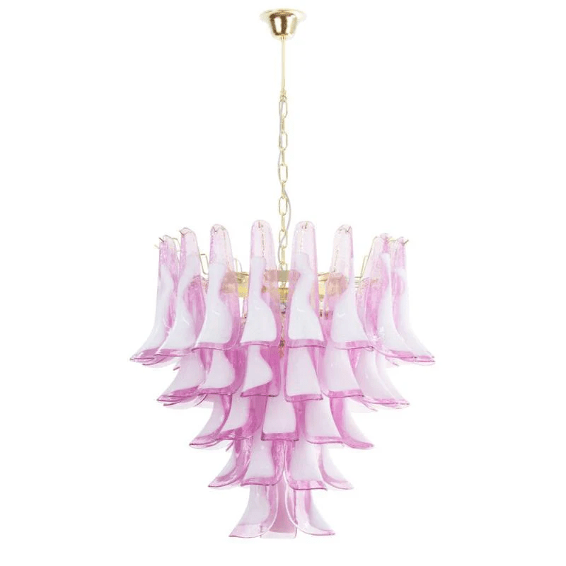 Rosabella Glass Chandelier in Gold Finish with Handcrafted Glass Petals