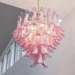Rosabella Glass Chandelier in Gold Finish with Handcrafted Glass Petals