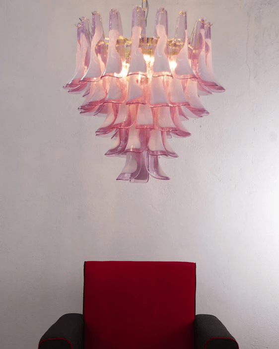 Rosabella Glass Chandelier in Gold Finish with Handcrafted Glass Petals