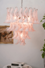 Rosabella Glass Chandelier in Gold Finish with Handcrafted Glass Petals
