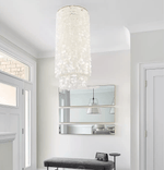 Capelia Column Chandelier – Modern Capiz Shell Pendant Light for Dining Room and Entryway