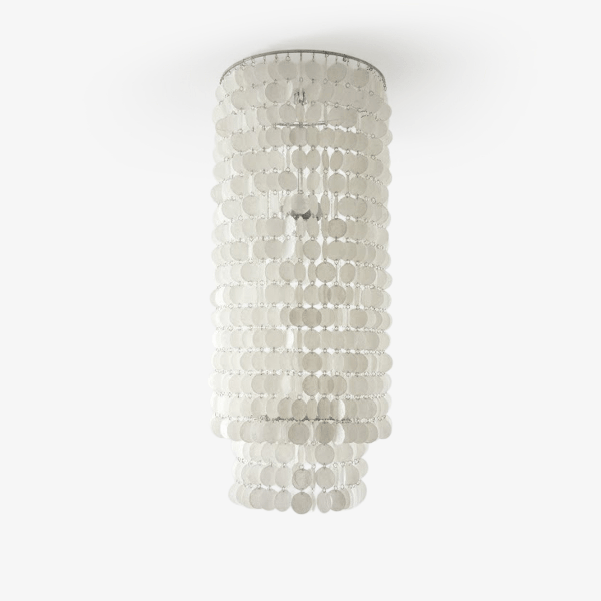Capelia Column Chandelier – Modern Capiz Shell Pendant Light for Dining Room and Entryway