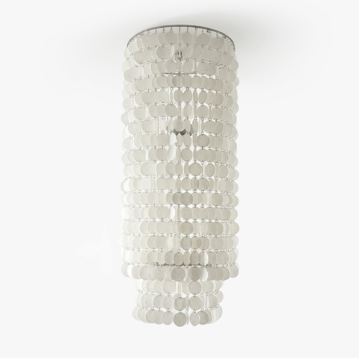 Capelia Column Chandelier – Modern Capiz Shell Pendant Light for Dining Room and Entryway