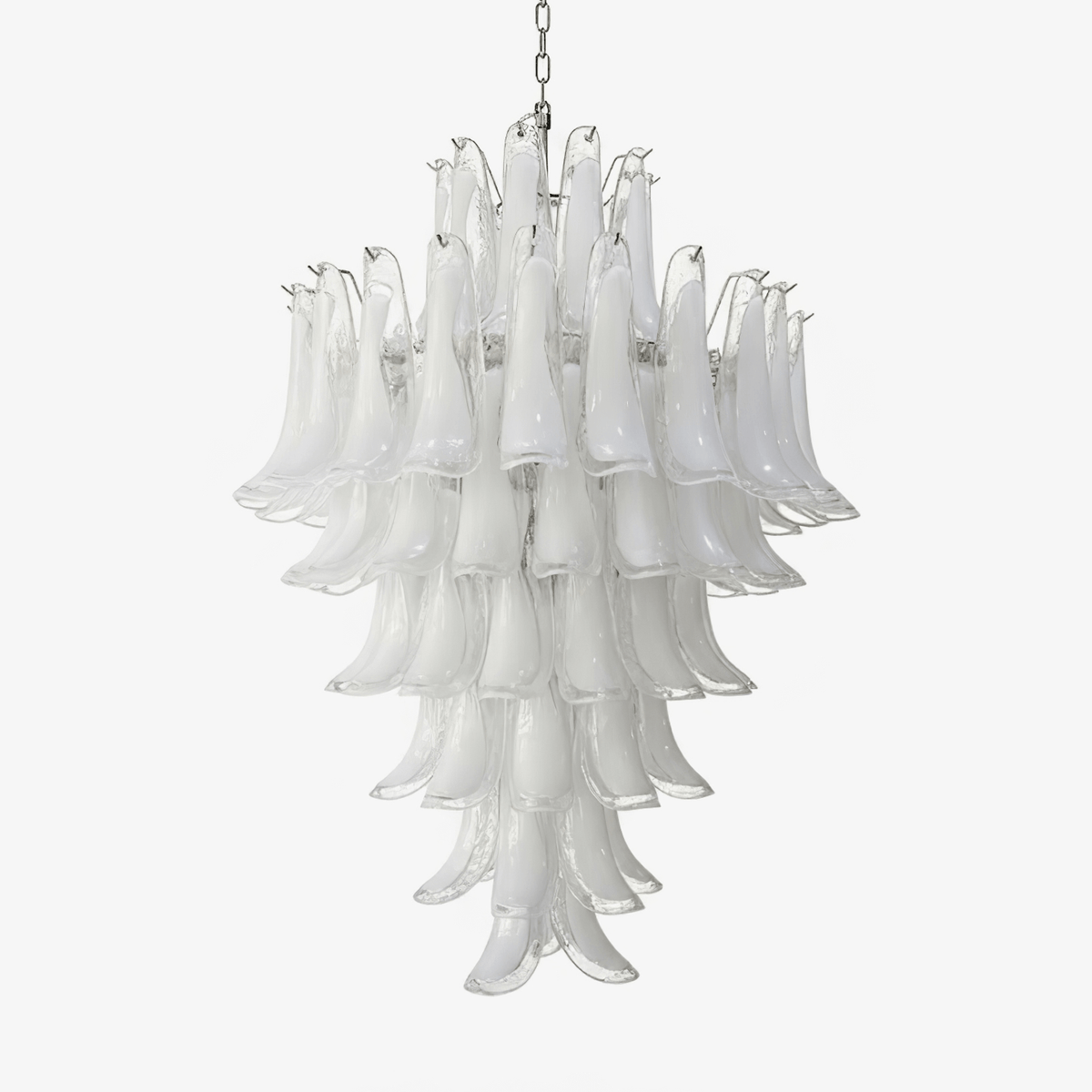 White Cloud Glass Petals Chandelier – Modern Venetian Style Lighting