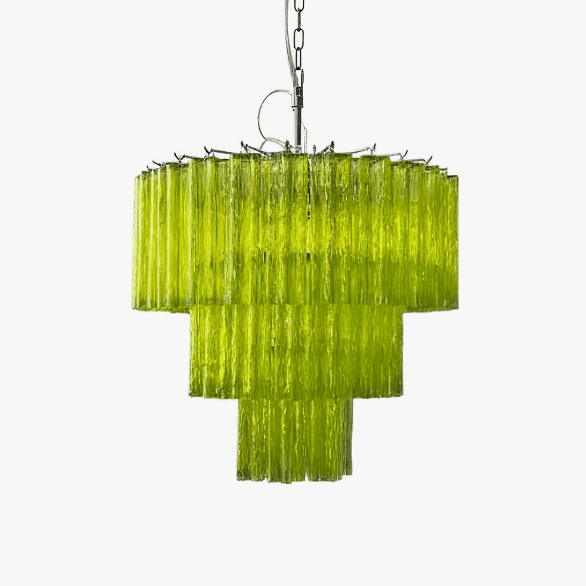 Glacier Tier Chandelier — Hand-Cast Glass Pendant Light in Gold