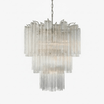 Frostveil Glass Chandelier – Modern Waterfall Pendant Light for Dining Room and Living Room