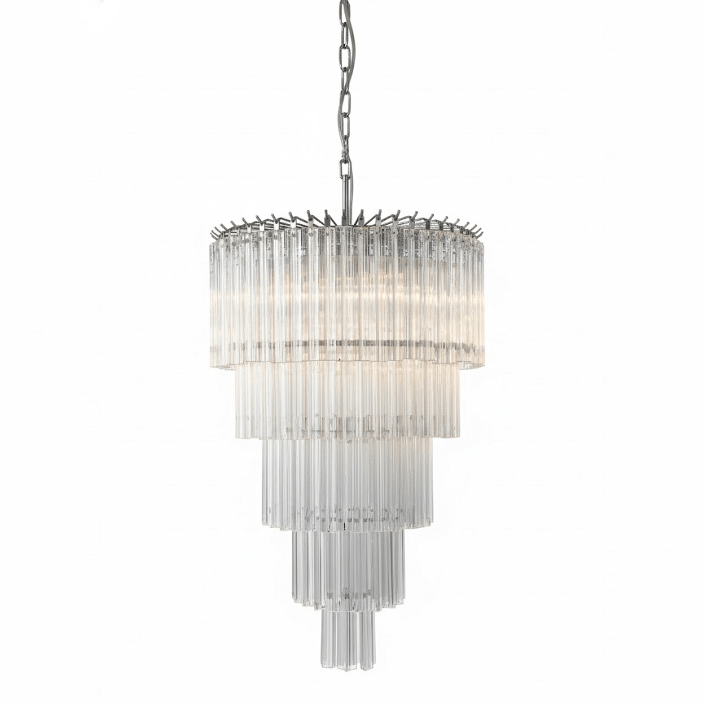 Cascadoria Modern Glass Rod Chandelier for Dining Room and Foyer