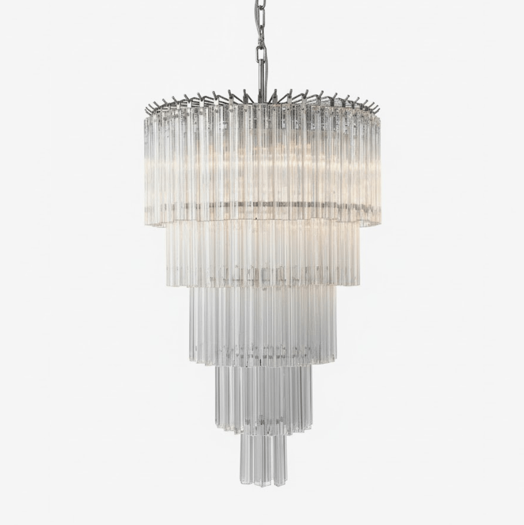 Cascadoria Modern Glass Rod Chandelier for Dining Room and Foyer
