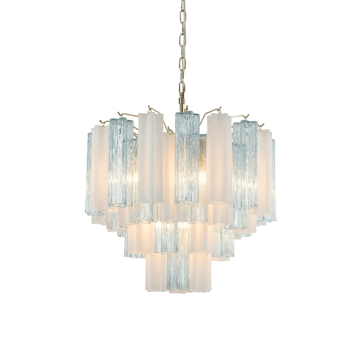 Vellune Cascade Chandelier – Modern Tiered Glass Pendant for Dining Room and Entryway