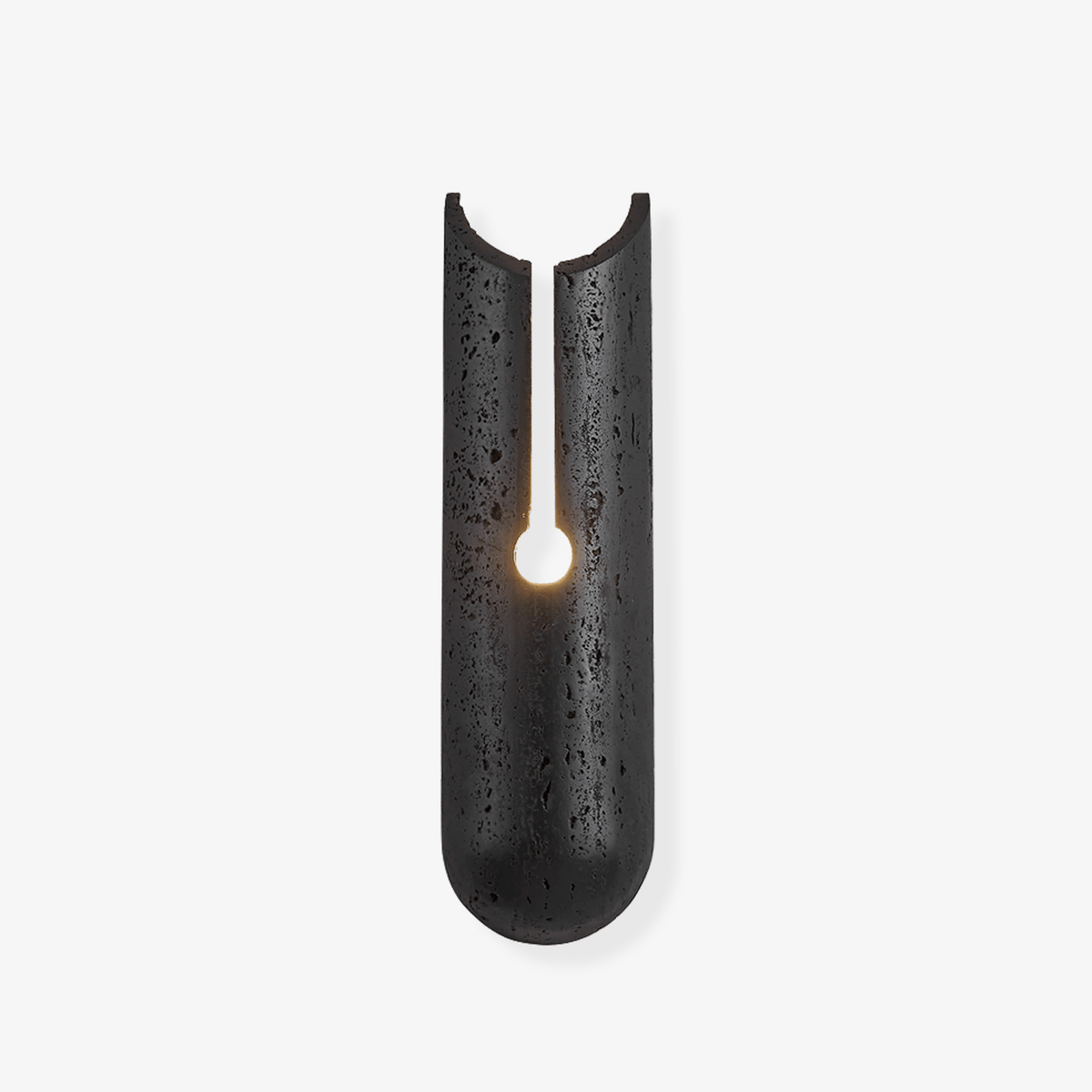 Vulca Split Stone Wall Sconce in Black Travertine