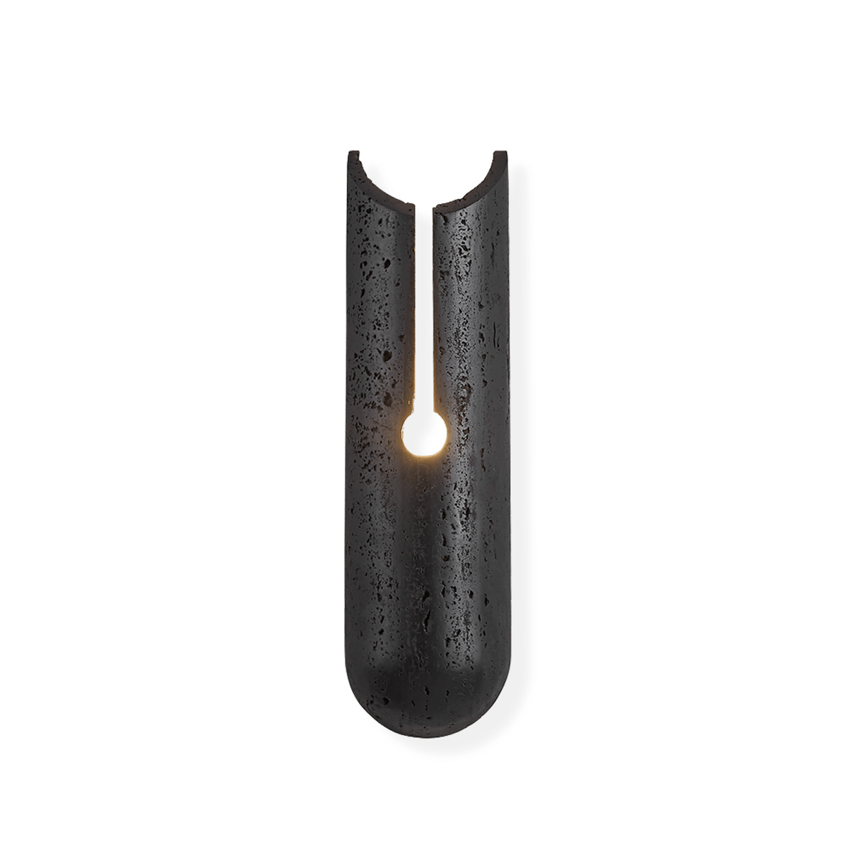 Vulca Split Stone Wall Sconce in Black Travertine