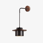 Vulna Wall Sconce in Black Travertine with Walnut Accent