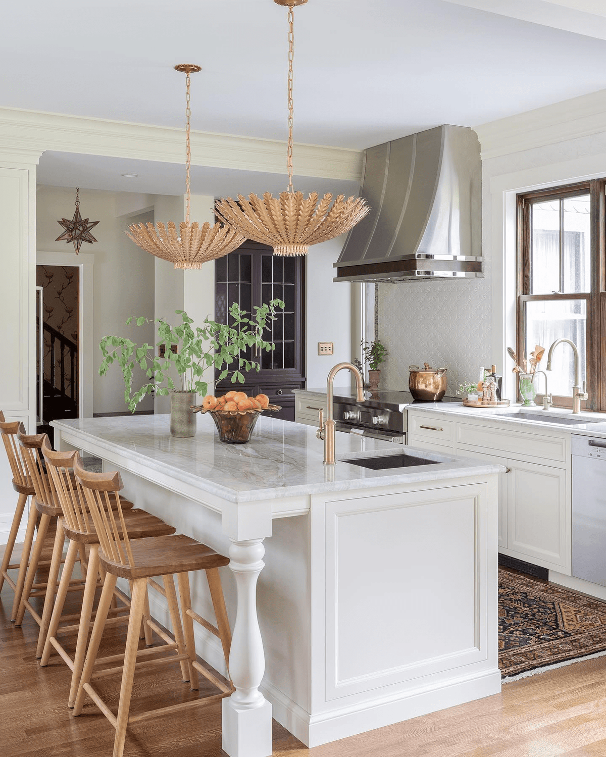 Luminara Star Chandelier – Brass & Glass Starburst Pendant Light