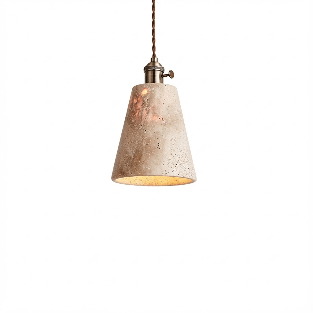 Terraform Travertine Pendant Light – Sculptural Stone Multi-Pendant