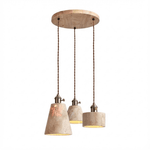 Terraform Travertine Pendant Light – Sculptural Stone Multi-Pendant