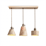 Terraform Travertine Pendant Light – Sculptural Stone Multi-Pendant