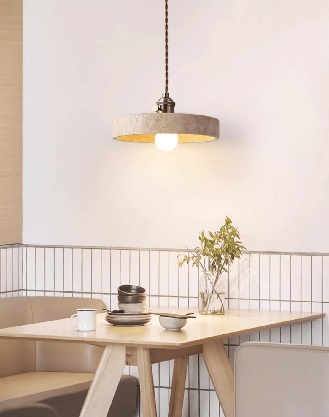 Terraform Travertine Pendant Light – Sculptural Stone Multi-Pendant