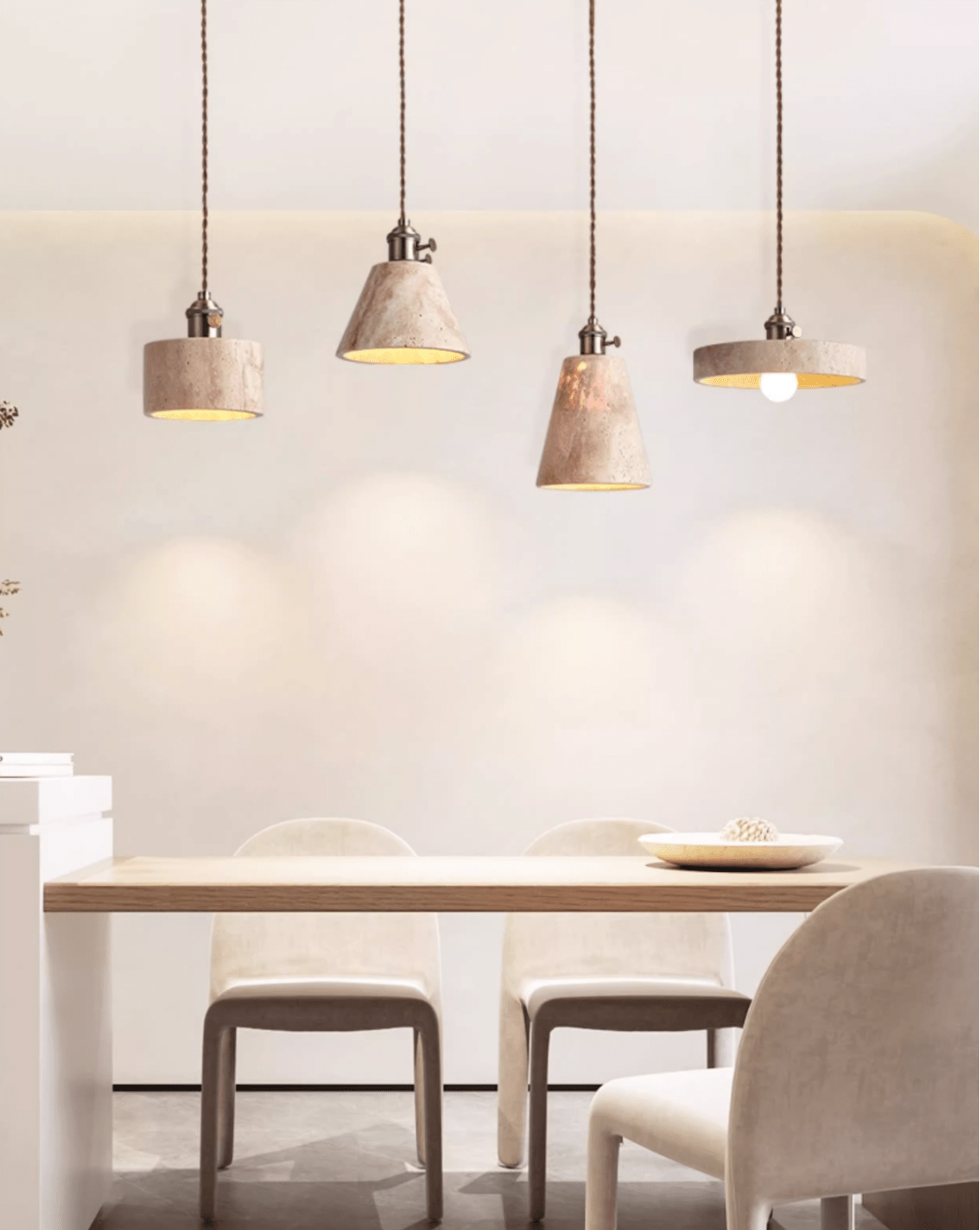 Terraform Travertine Pendant Light – Sculptural Stone Multi-Pendant