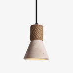 Terra Rope Pendant Light – Natural Travertine & Jute Hemp Rope Ceiling Lamp