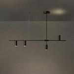 Cassandra Linear Chandelier – Modern Gold & Black Pendant Light for Kitchen Island