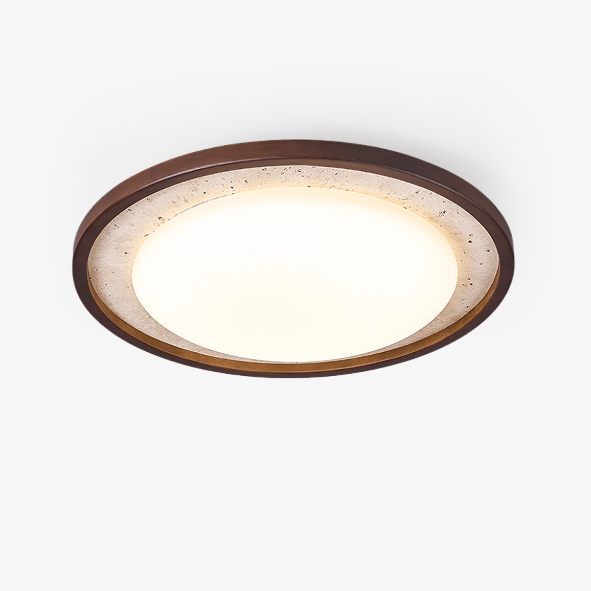 Travertine Wood LED Flush Mount Ceiling Light for Modern Interiors