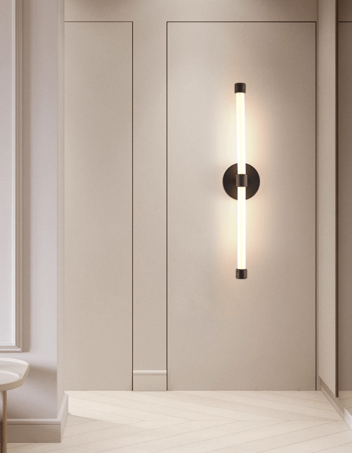 Brilline Vertical LED Wall Sconce in Brass Finish for Modern Interiors
