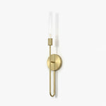 Arcline Glass Wall Sconce – Modern Brass LED Wall Light for Bedroom & Living Room