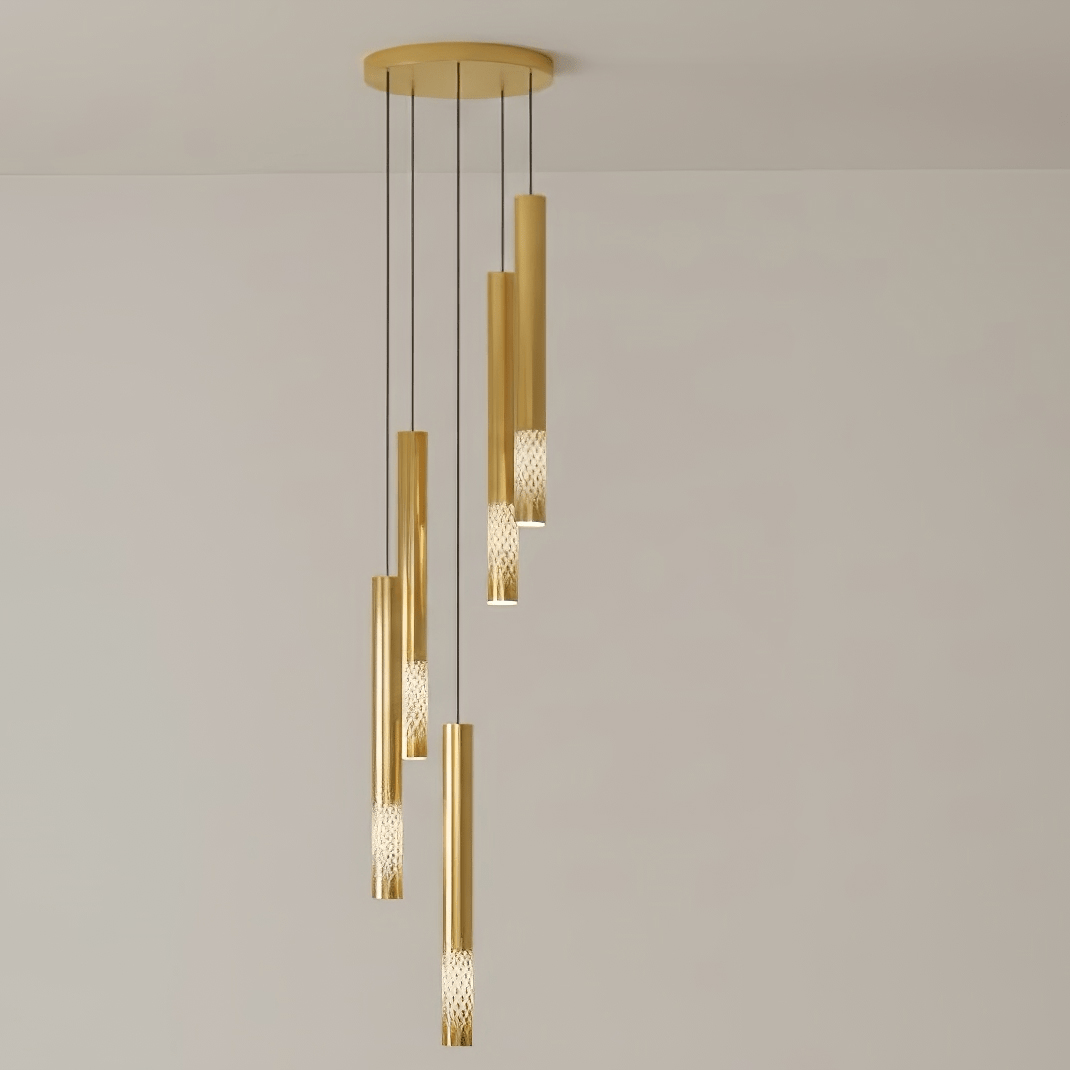 Symphony Orchestra Chandelier – Gold Nano-Coated Crystal Glass Pendant Light