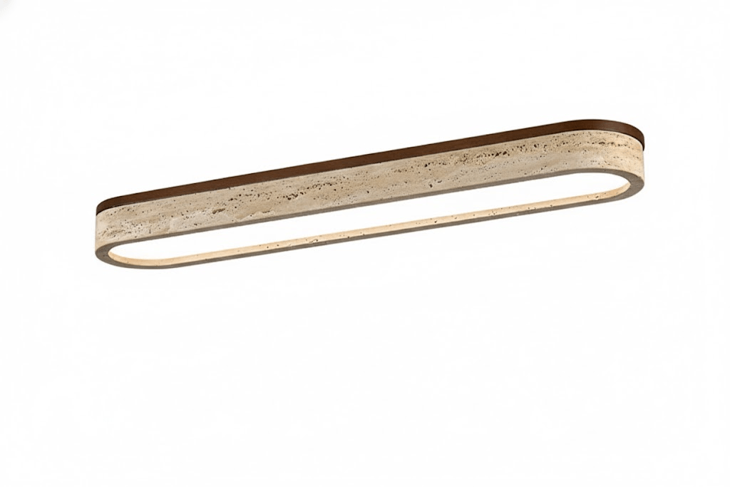 Strata Vein Linear Ceiling Light in Yellow Travertine