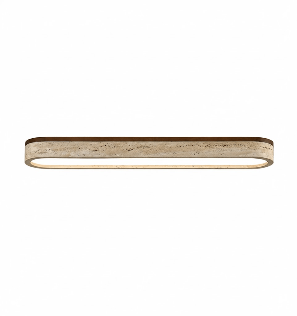 Strata Vein Linear Ceiling Light in Yellow Travertine