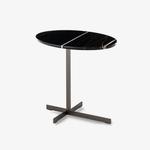 Sculptural Marble Accent Side Table with Metal Base for Modern Interiors