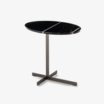 Sculptural Marble Accent Side Table with Metal Base for Modern Interiors
