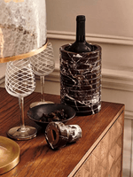 Rosso Levanto Marble Vessel Sculptural Table Lamp