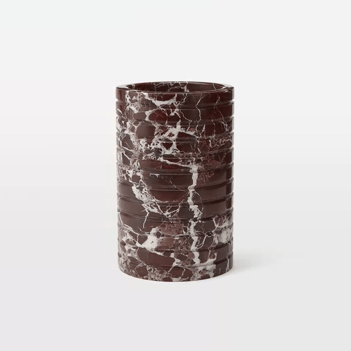 Rosso Levanto Marble Vessel Sculptural Table Lamp