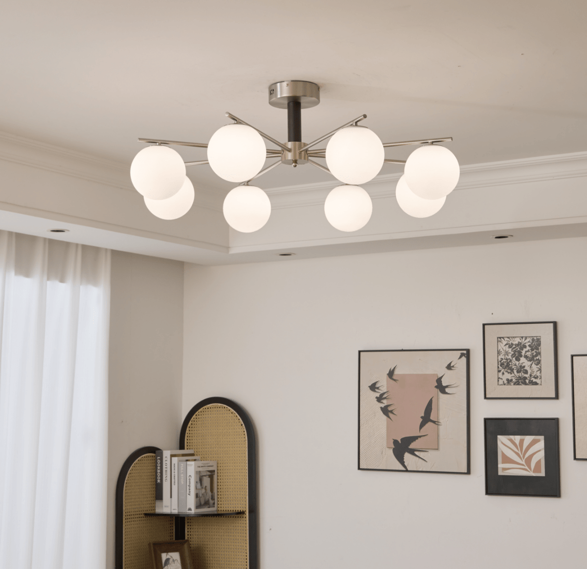Orb Balance Chandelier – Modern Glass Sphere Pendant Light for Dining Room and Living Room