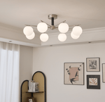 Orb Balance Chandelier – Modern Glass Sphere Pendant Light for Dining Room and Living Room