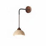 Tavon Cantilever Wall Sconce in Walnut and Travertine