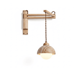 Tavon Cantilever Wall Sconce in Walnut and Travertine
